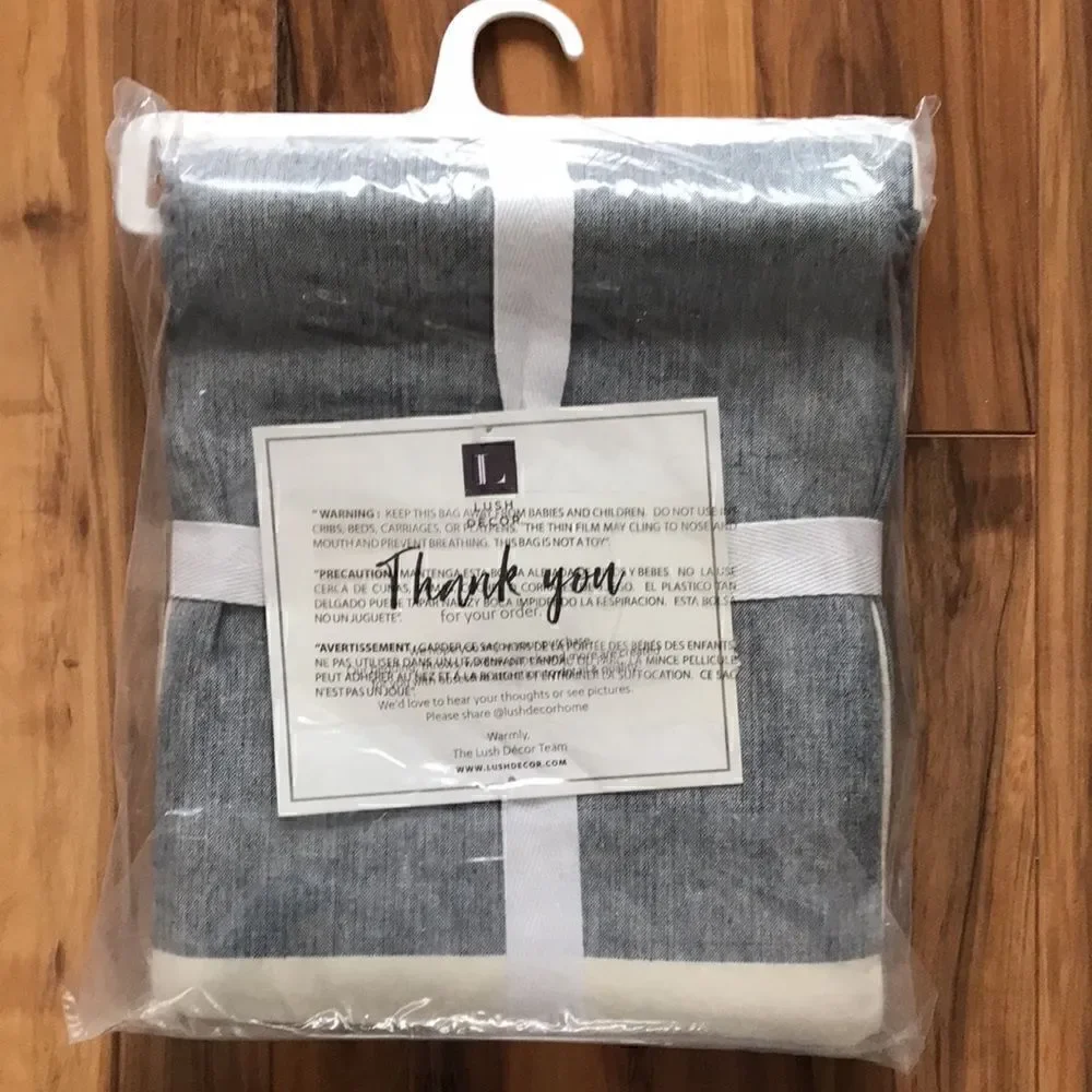 NEW Lush Decor Cape Cod Stripe Navy Shower Curtain